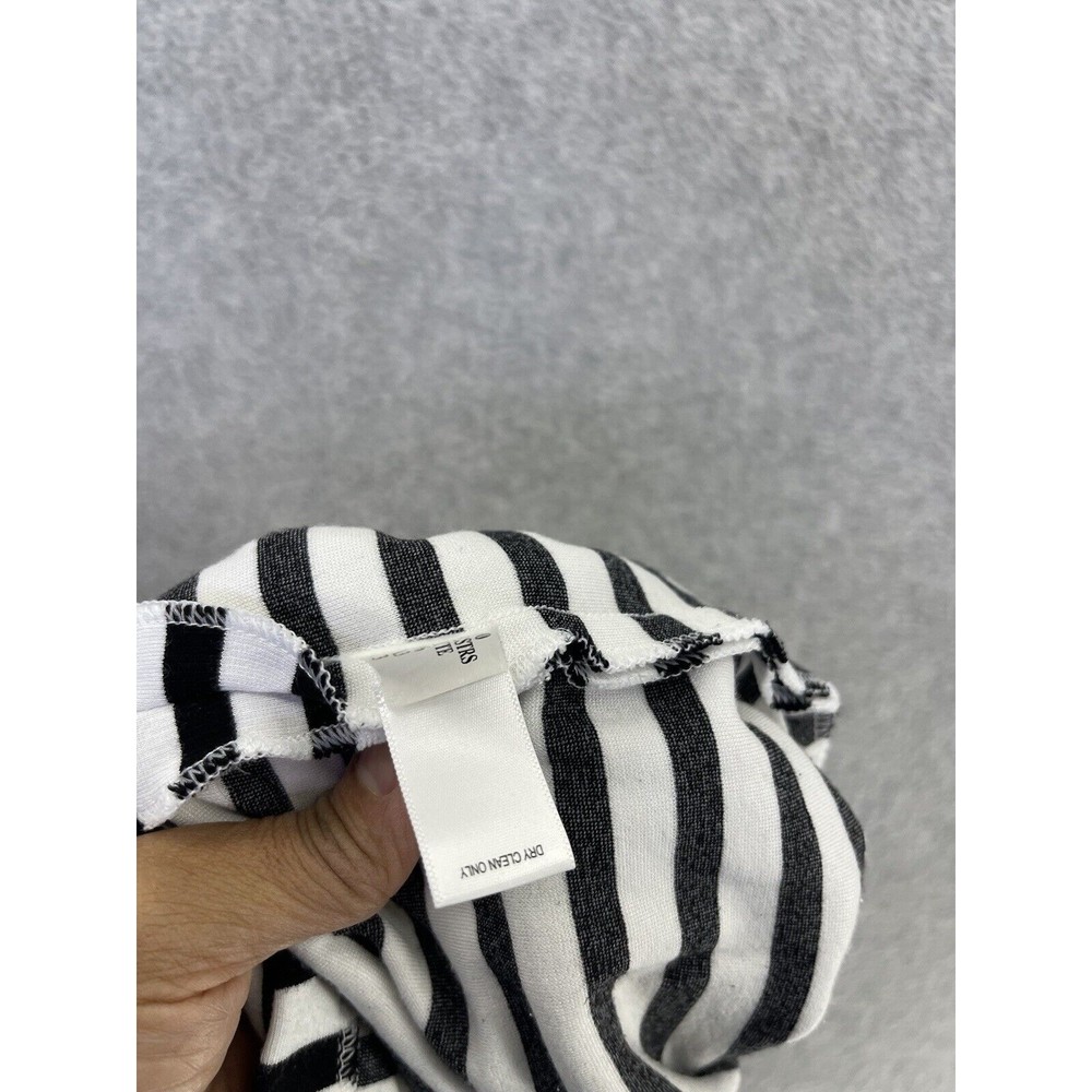 Banana Republic Women's Skirt Striped Side Slit Pull On Size 4 Black White - Picture 3 of 9